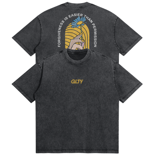 Forgiveness Tee - Kids - Black Acid Wash